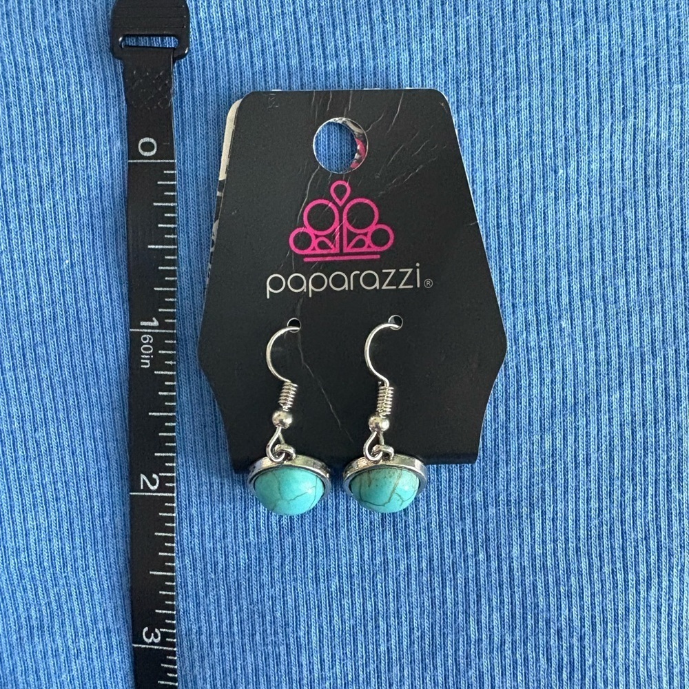 Turquoise and Silver Stud Earrings NWT - Picture 3 of 3